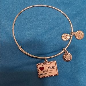 Alex and Ani Disney Silver Bracelet Mickey Minnie Lovecard